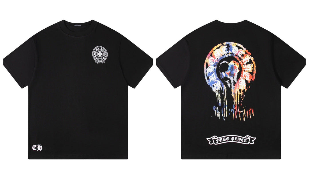 Chrome Hearts Summer Embroidery Print Cotton T-Shirt Short-Sleeve