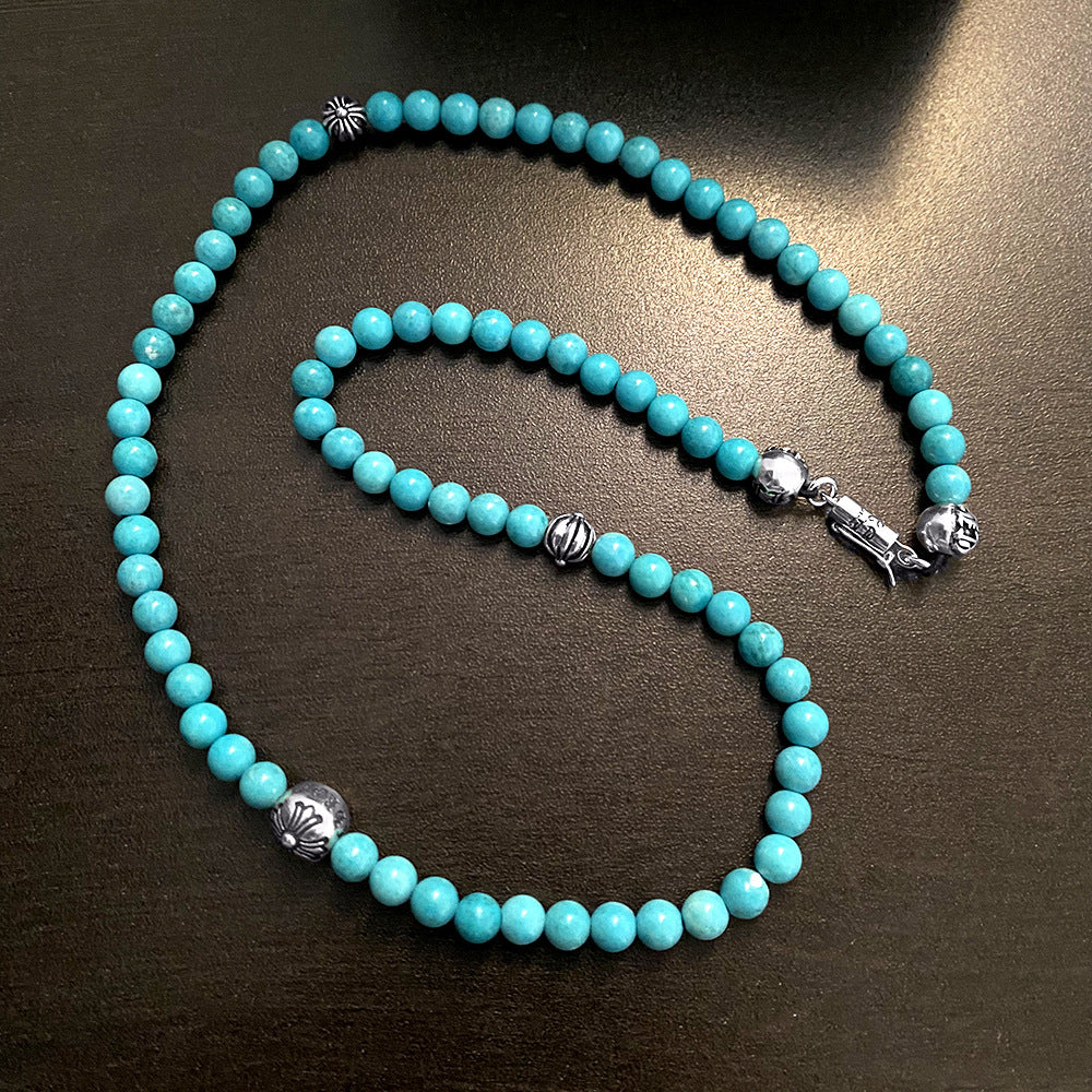 turquoise chrome hearts cross necklace