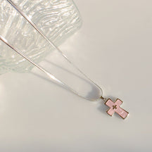 High-grade blade chain double cross pendant necklace