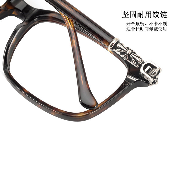 Chrome Hearts square frame thick rim glasses for big faces