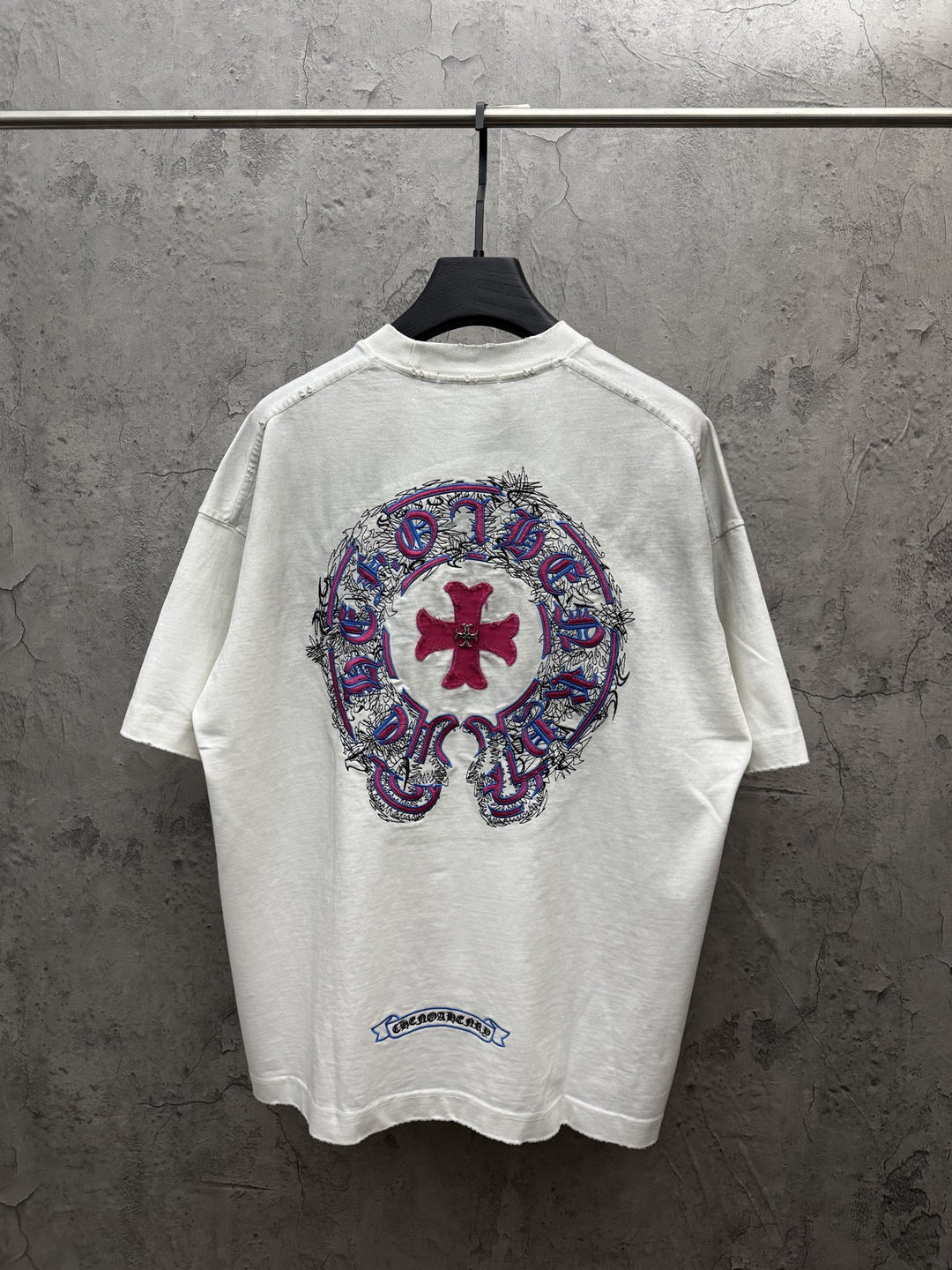 Chrome Hearts Washed Appliqué Embroidered Short-Sleeve T-Shirt
