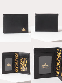 Card holder ID holder genuine leather long solid color