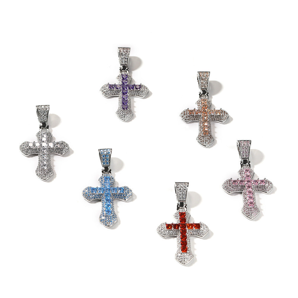 Hip Hop Zircon Cross Versatile Necklace