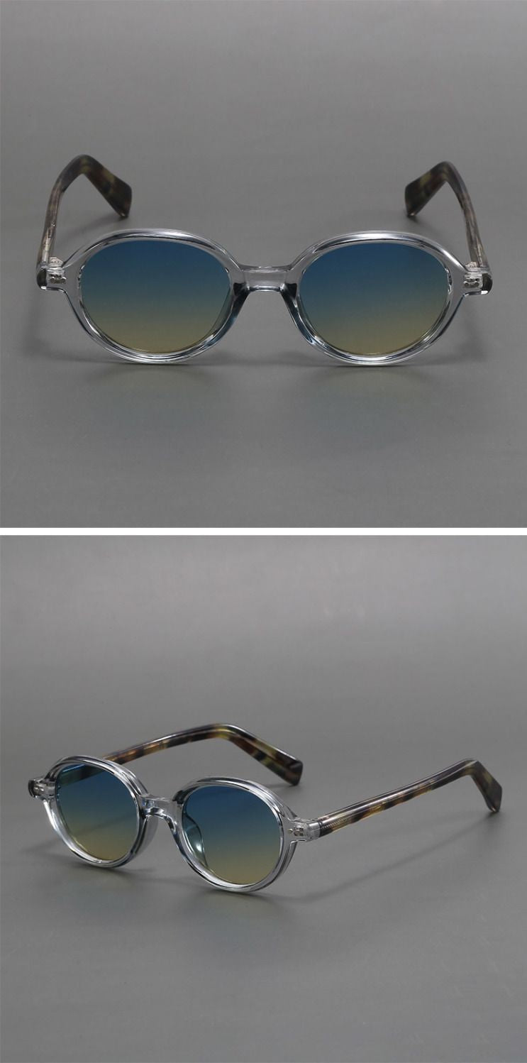Retro oval shaped casual sun blocking sunglasses
