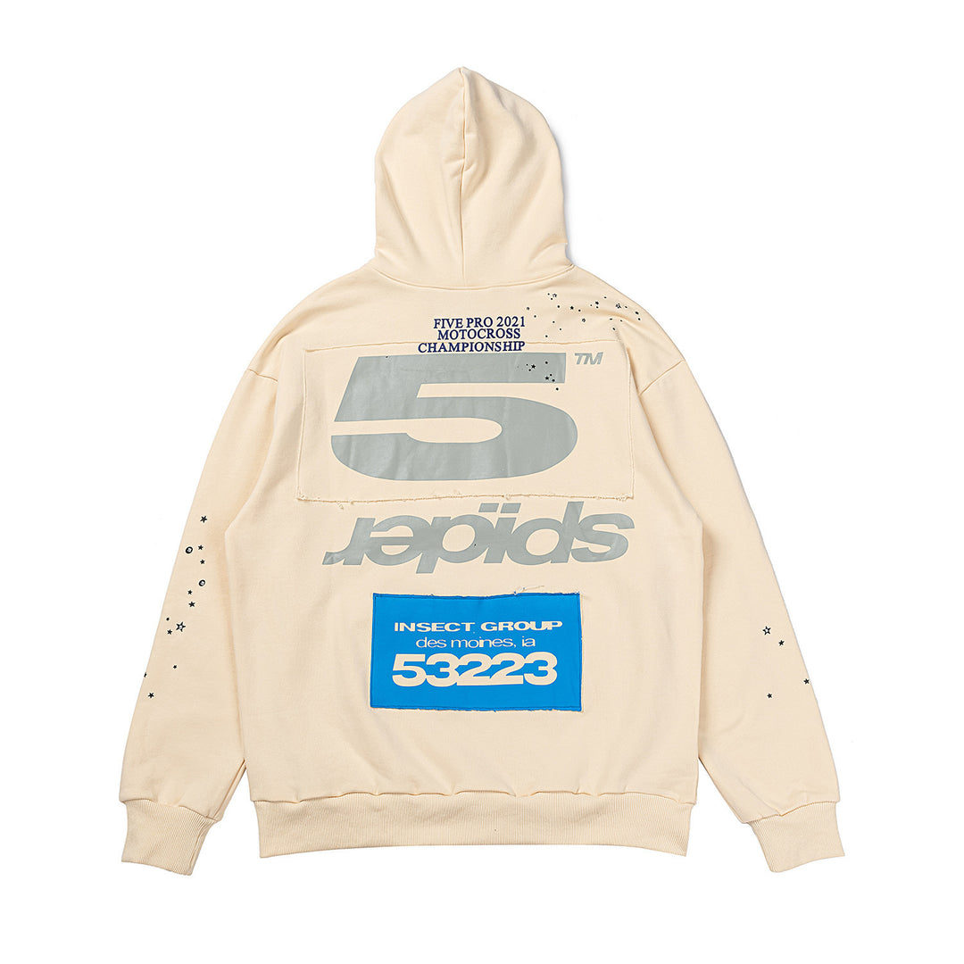 Y2K Sp5der Letter Print 555 Hoodie