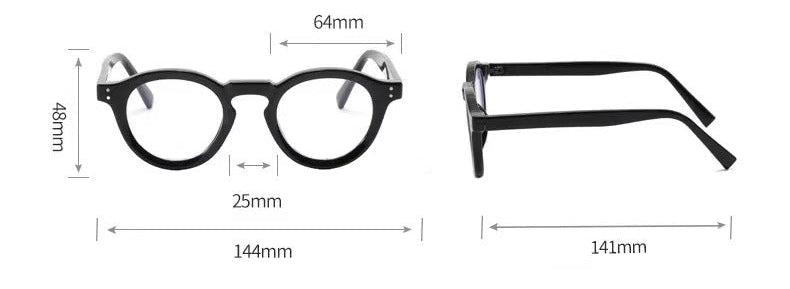 High-end round glasses with studded details