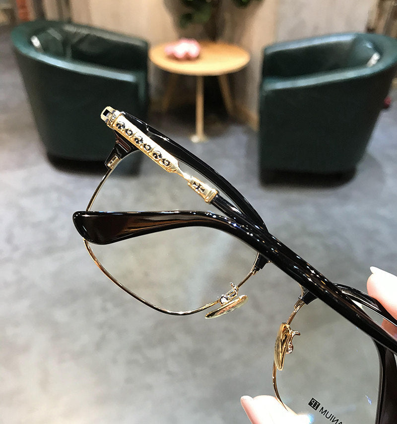 Chrome Hearts Browline Frames with Intricate Engraving