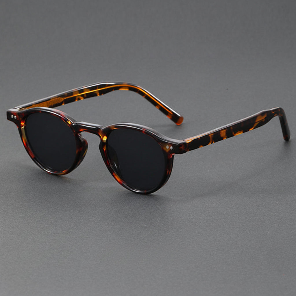 Small Round Frame Retro Acetate Sunglasses