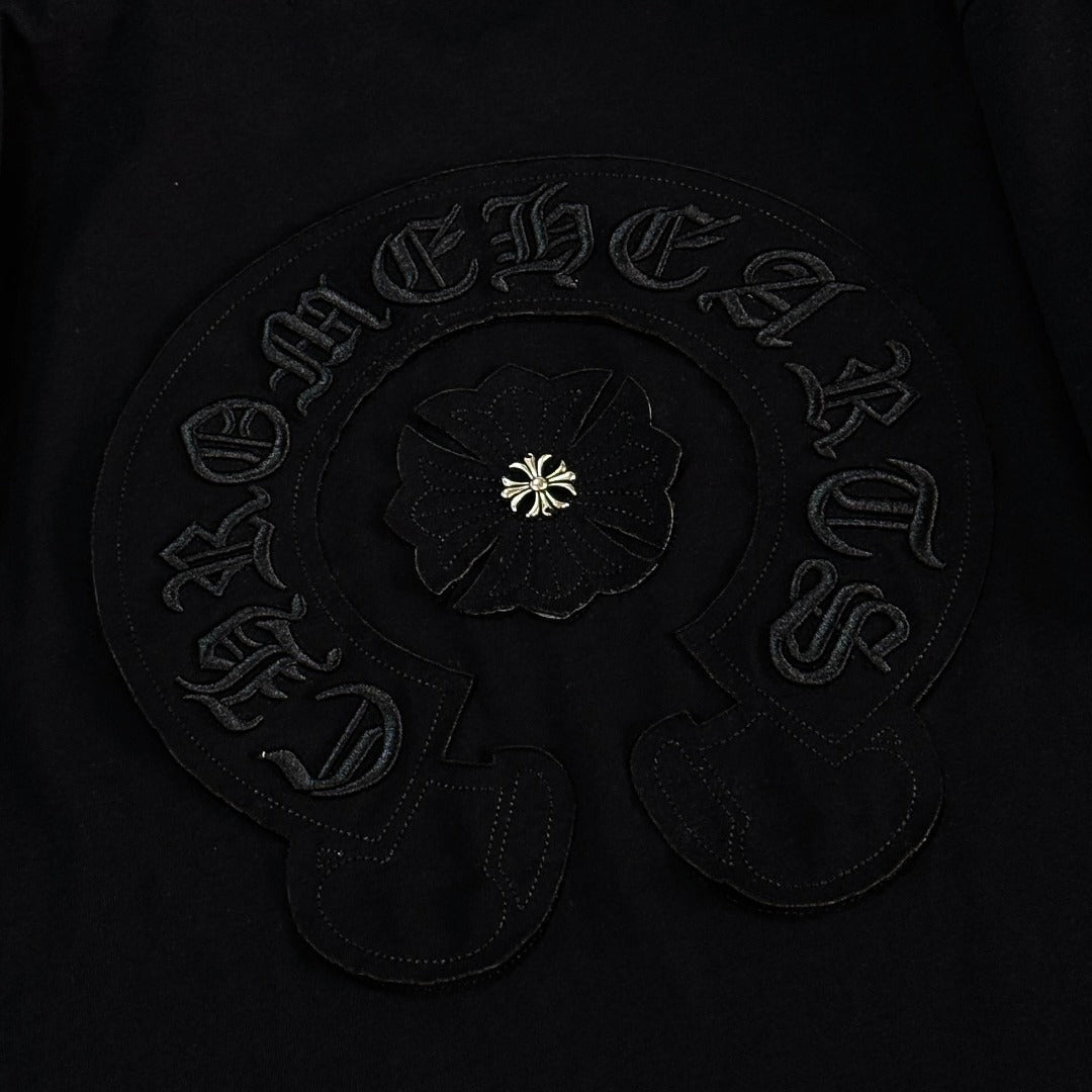 Chrome Hearts heavy-duty cross-stitch embroidery T-shirt
