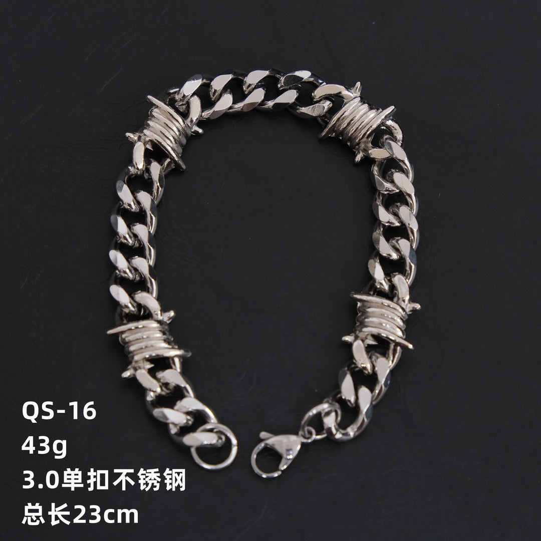 Hip Hop Thorn Cuban Chain Titanium Steel Necklace