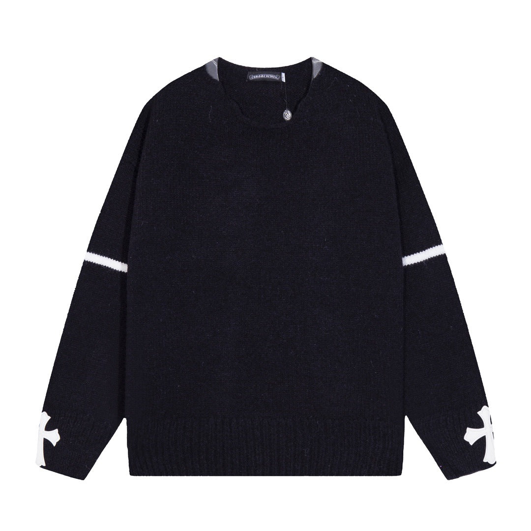 Chrome Hearts horseshoe-style crew neck wool sweater
