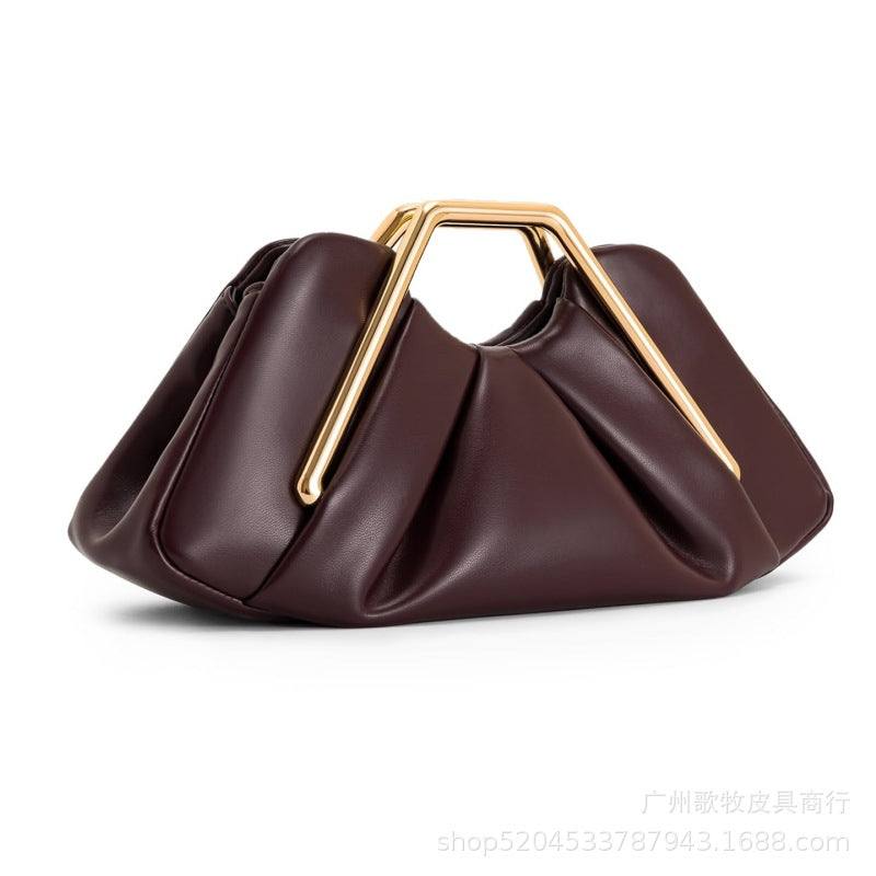 Retro PU "Cloud" Ruched Handbag