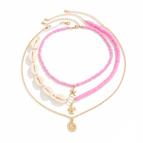 starfish necklace shell rice bead gravel necklace