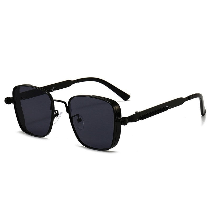 Retro Square Frame Steampunk Metal Sunglasses