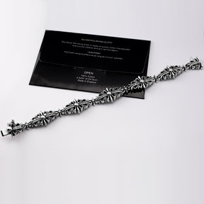 chrome hearts cross flower carving hollow bracelet