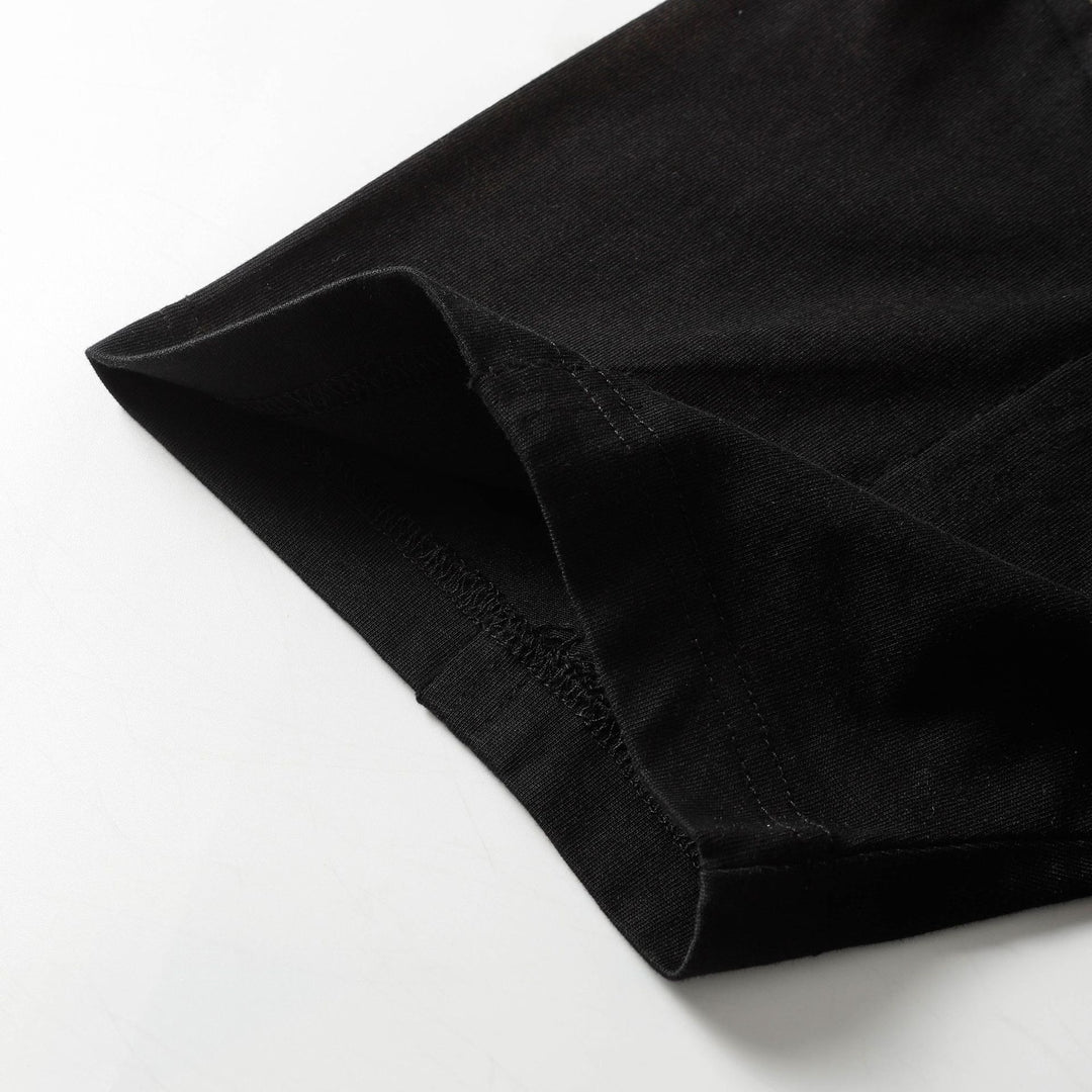 Distressed deconstructed patchwork short-sleeved T-shirt