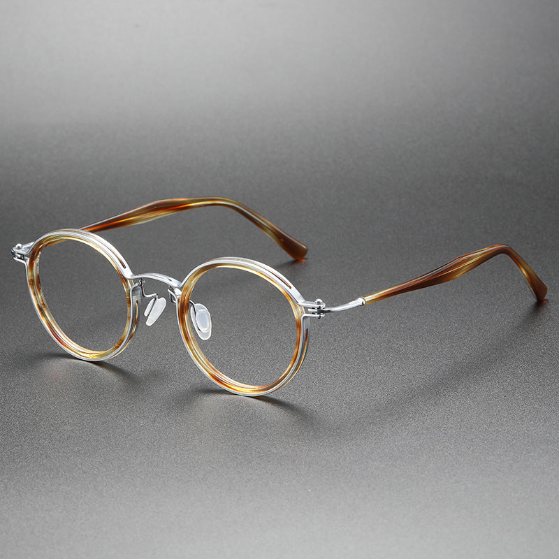 Large round pure titanium eyeglass frames