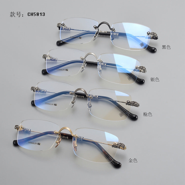 Chrome Hearts rimless pure titanium eyeglasses