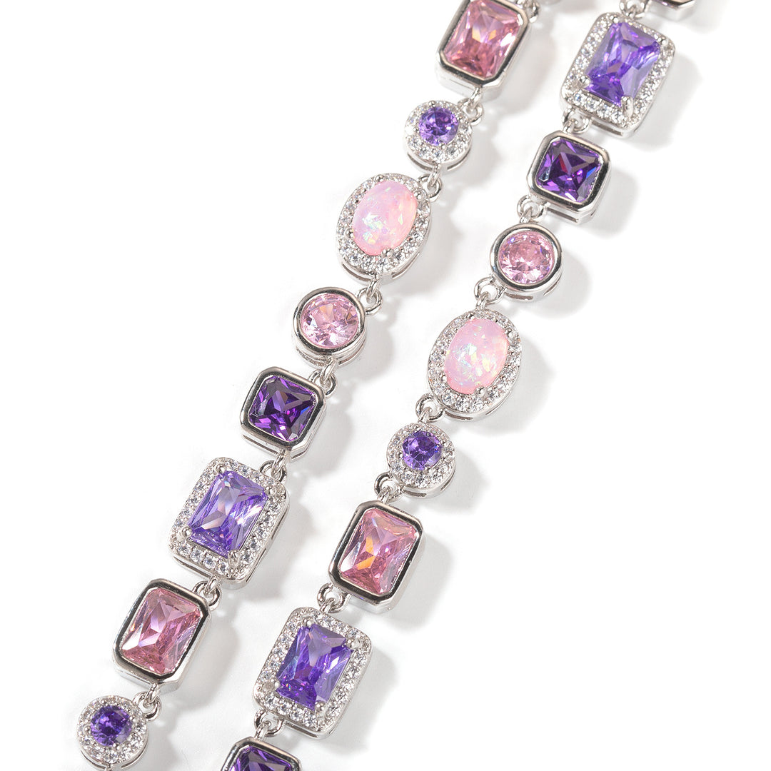 HIPHOP Copper Zirconia Necklace and Bracelet