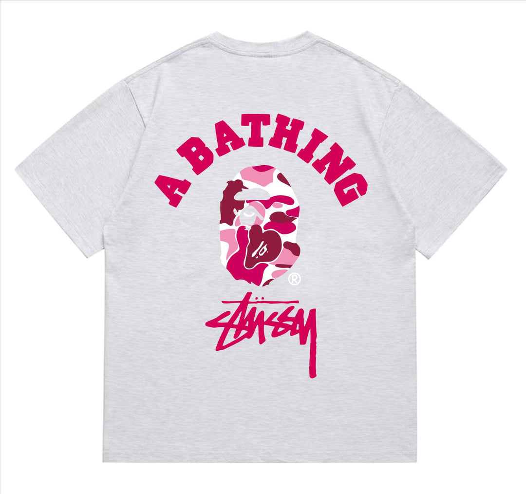 BAPE loose fit short-sleeved letter print t-shirt