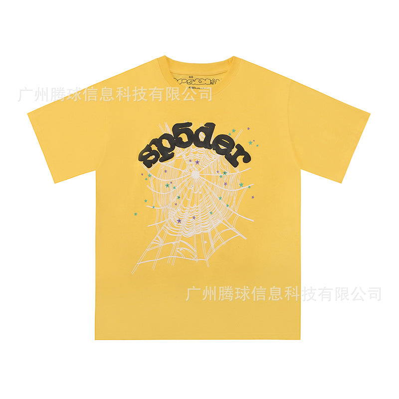Sp5der short-sleeved foam letter T-shirt
