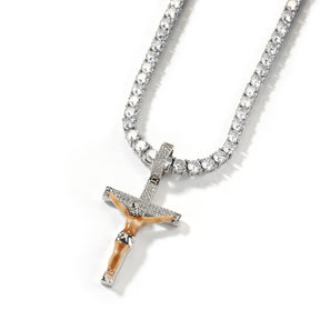 Enamel Cross Diamond Pendant