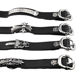 chrome hearts cross dagger leather bracelet