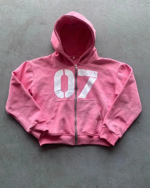 Hip-hop 07 digital sports sweatpants zip-up hoodies