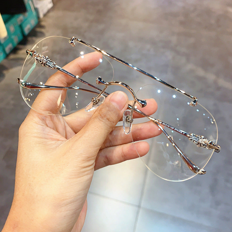Chrome Hearts Rimless Prescription Goggles Wide-Fit Aviator Eyewear