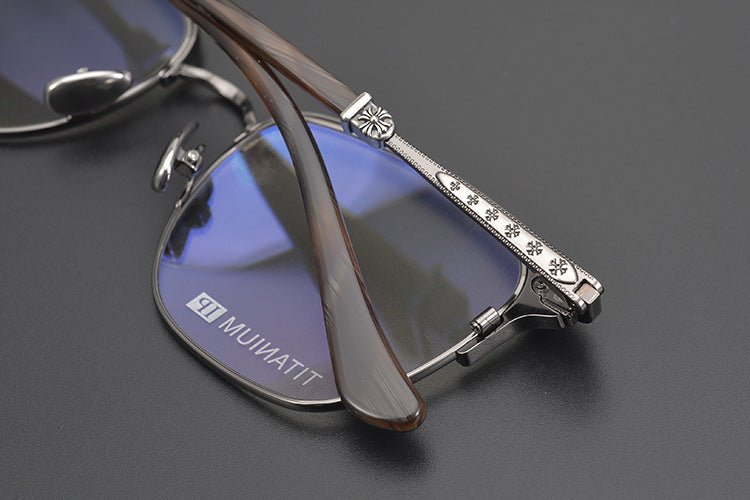 Chrome Hearts Handmade Cross-Shaped Square Eyeglass Frame