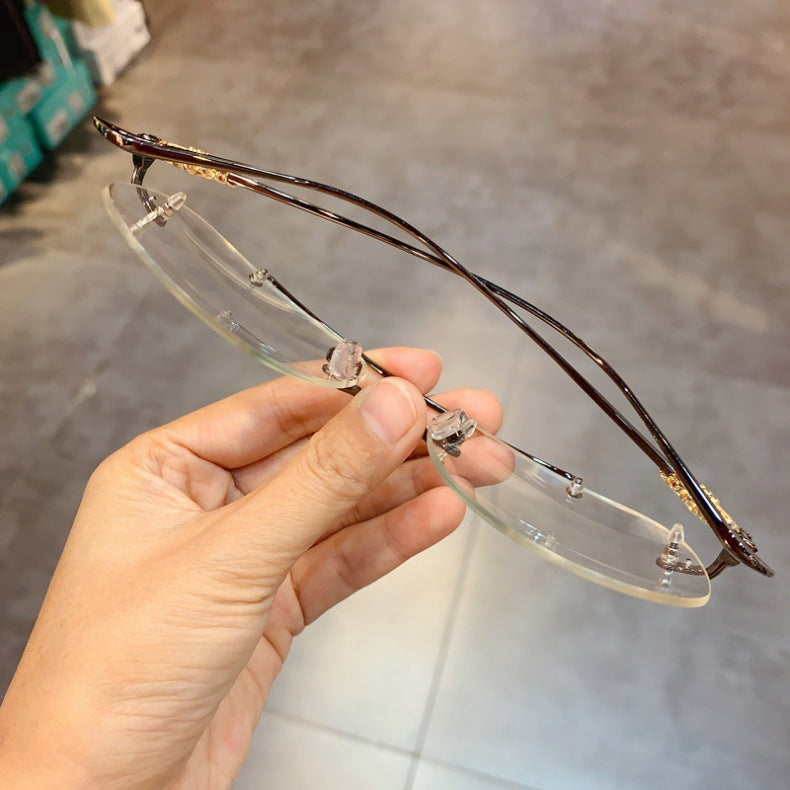 Chrome Hearts Rimless Prescription Goggles Wide-Fit Aviator Eyewear
