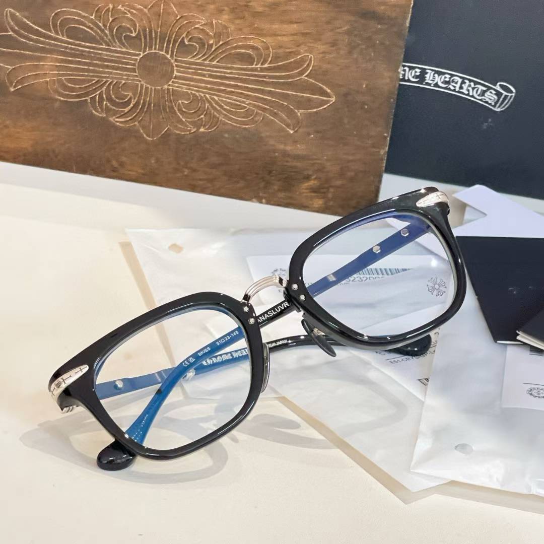 Chrome Hearts glasses with striped two toned temple arms
