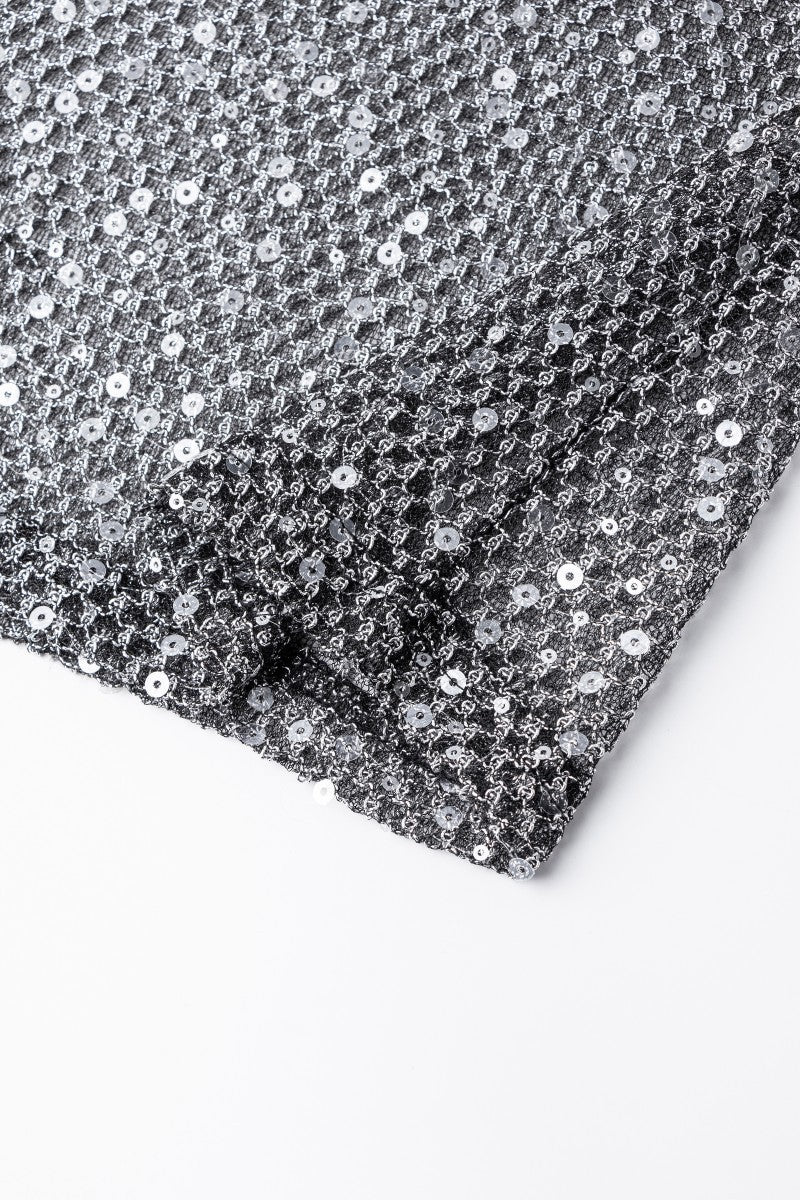 Fishnet back cutout sequined camisole vest