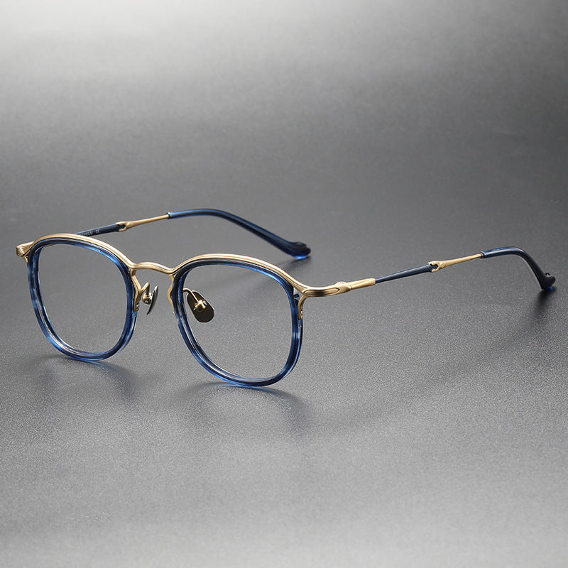 Retro Pure Titanium Acetate Round Frame Glasses