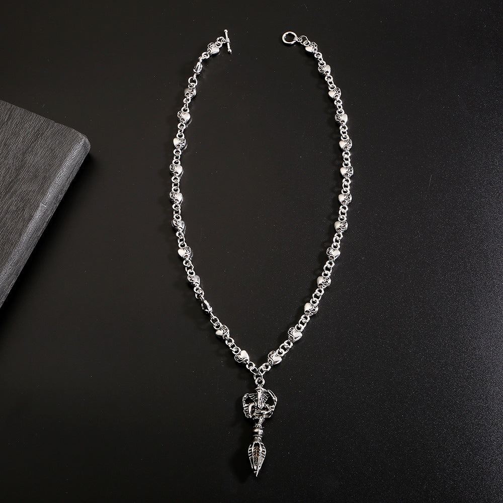 Chrome Hearts Style Dark Cross Necklace