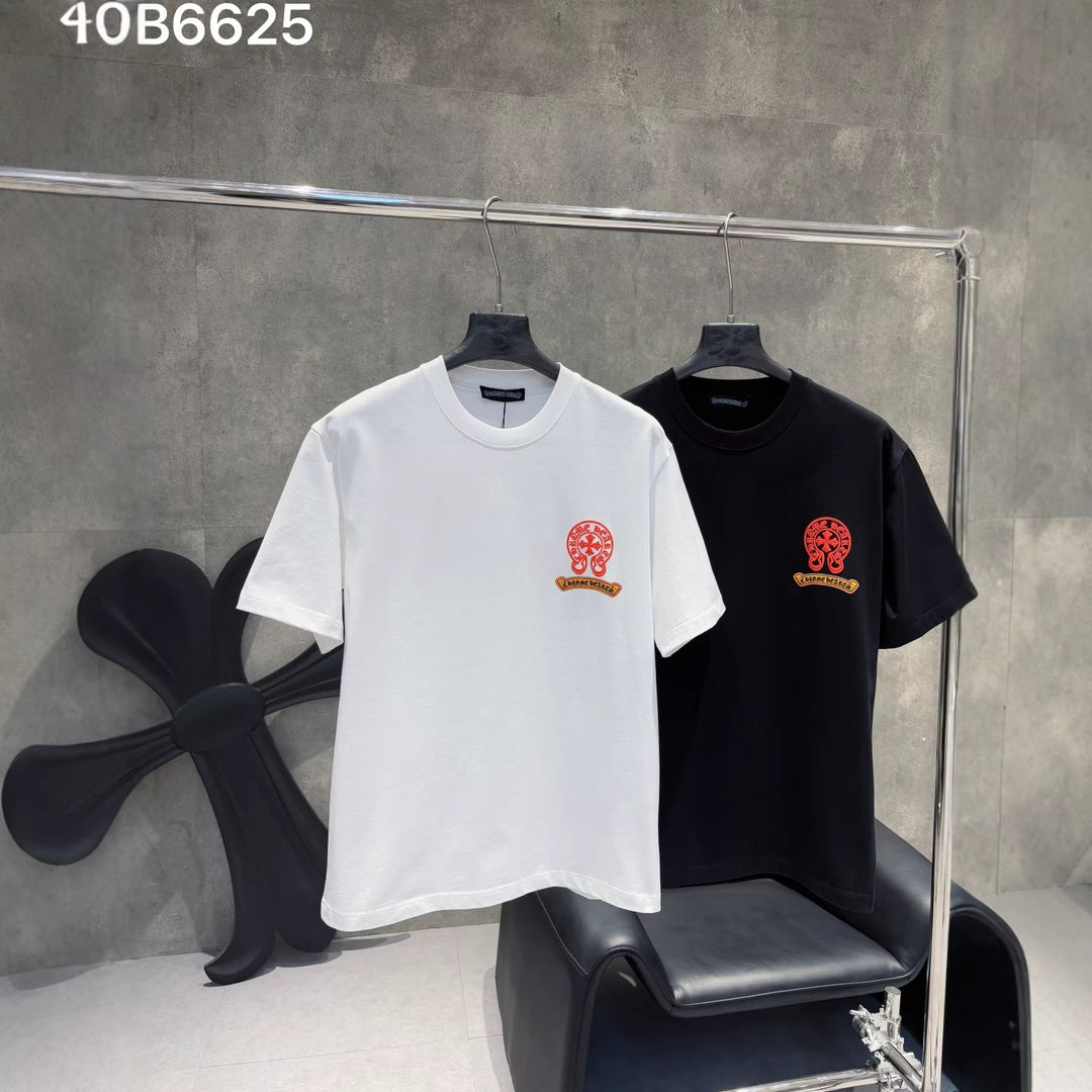 Chrome Hearts 3 Horseshoe Sanskrit Embroidered T-Shirt