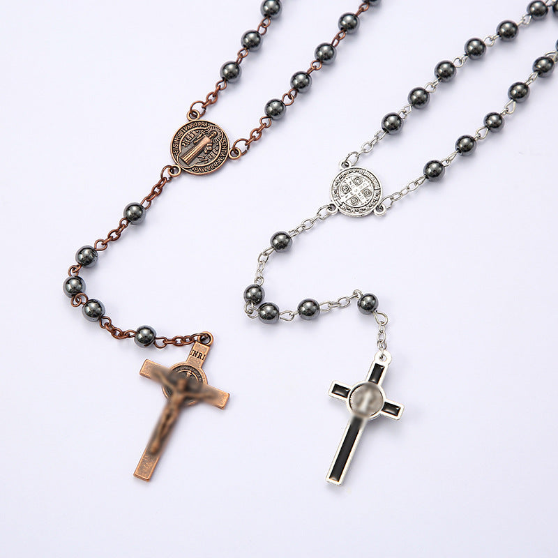 Hematite Cross Necklace