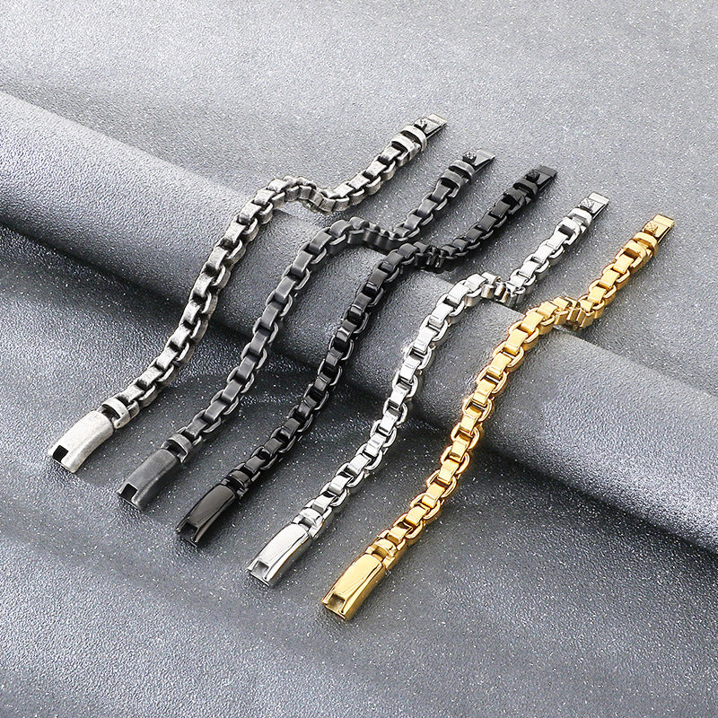 Retro simple stainless steel bracelet