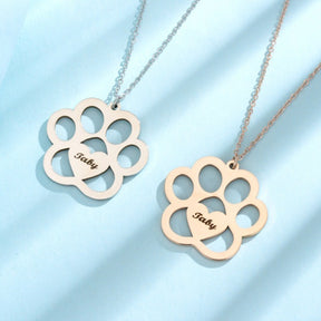 dog name necklace hollow claw love necklace