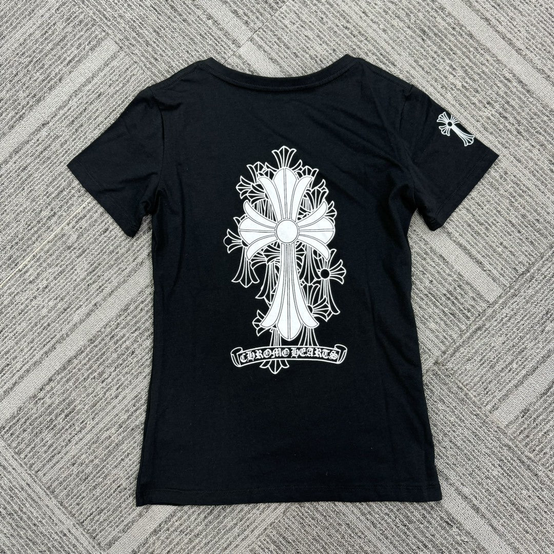 Chrome Hearts V-neck slim fit short-sleeved T-shirt
