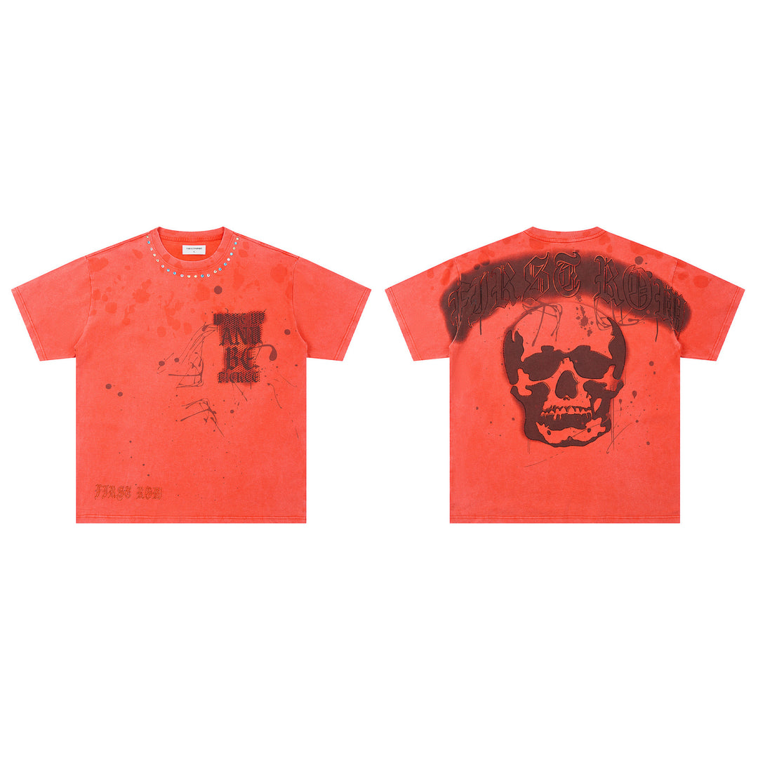 FIRST ROW LOST UTOPIA UNIVERSE CROPPED TEE White