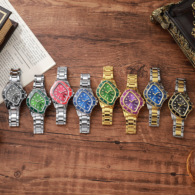Twisted Submariner Alloy Steel Strap Quartz Watch