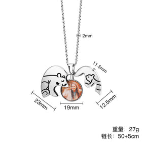 Bear Hug Heart Necklace Photo Box