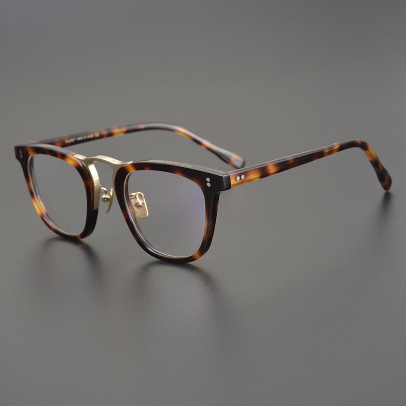 Bold Square Frames with Gold Bridge Full-Rim Style for Wider Faces