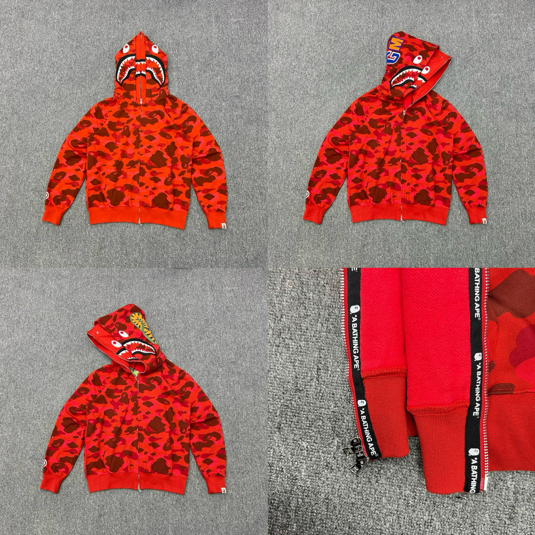BAPE Shark head camouflage zip-up jacket