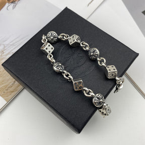 Chrome hearts carved cross new personality dice bracelet