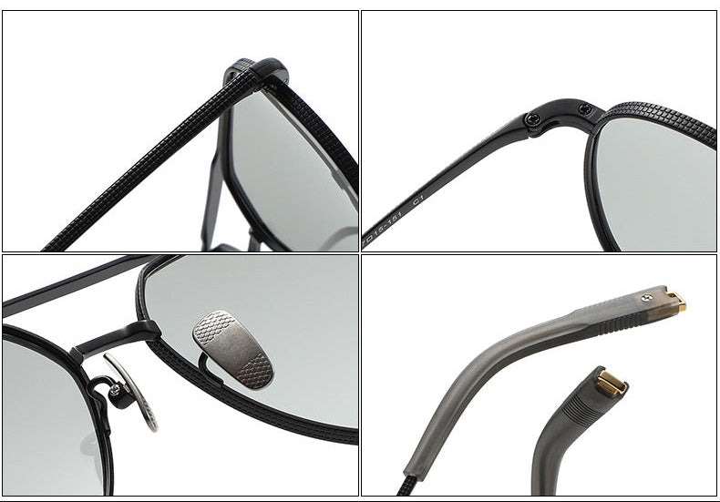 Photochromic polarized sunglasses slimming for large faces