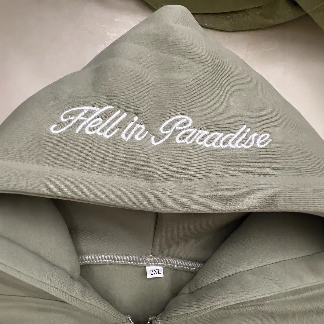 Y2K Heaven and Hell zip-up hoodie coat