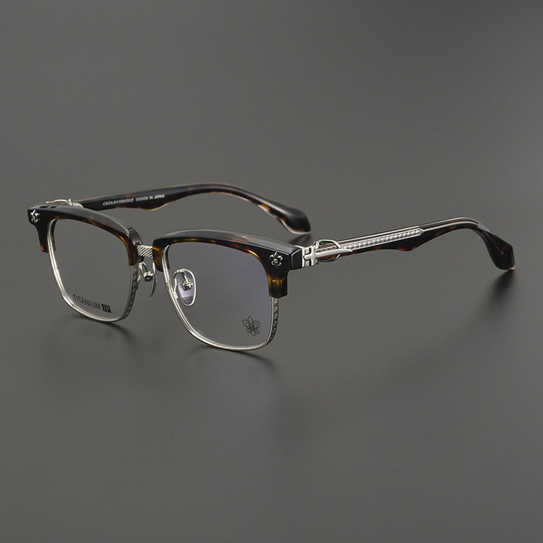 Chrome Hearts Style Business Semi Rimless Eyeglasses