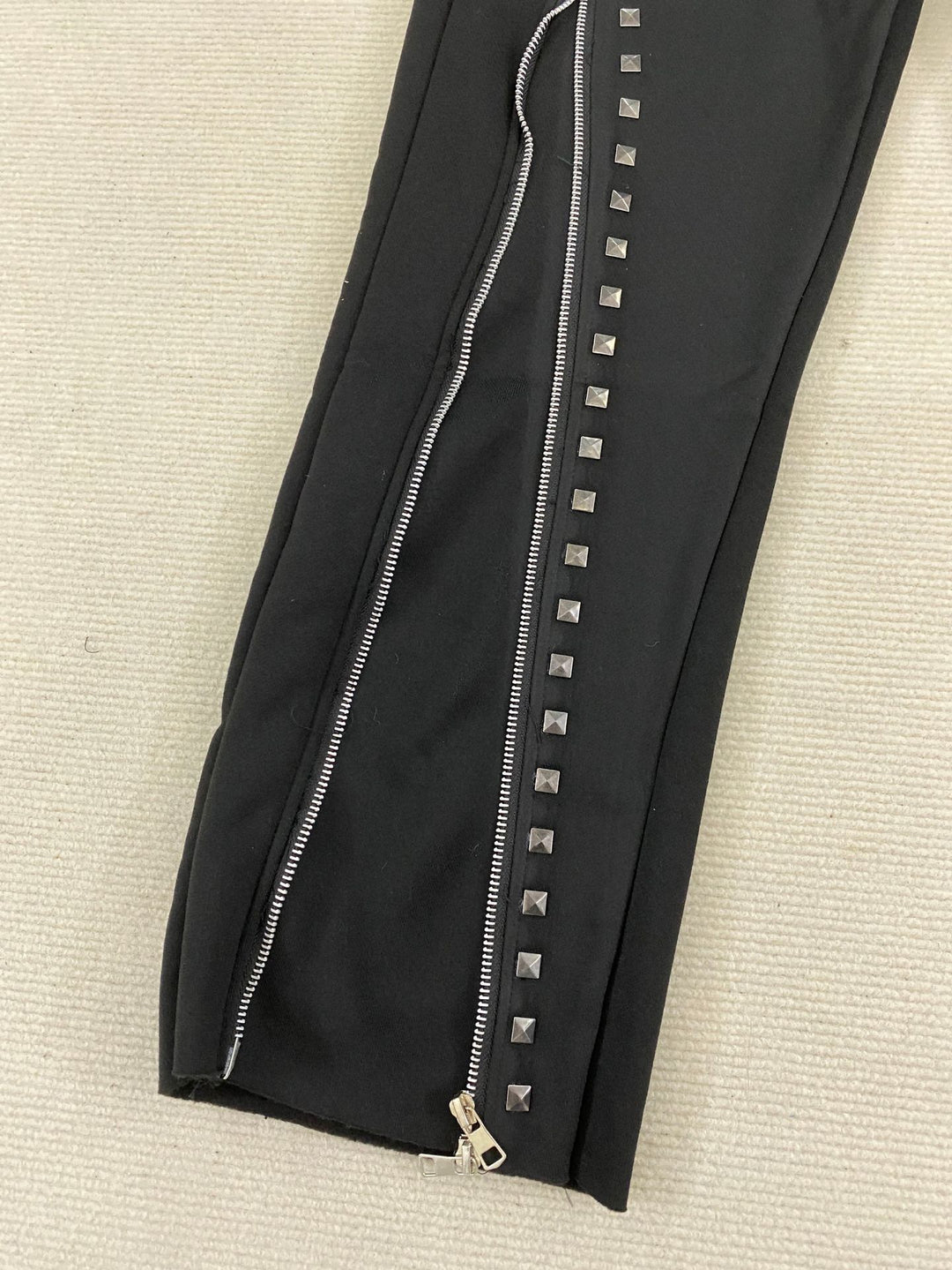 Heavy-duty Knitted Zipper Street Style Trousers